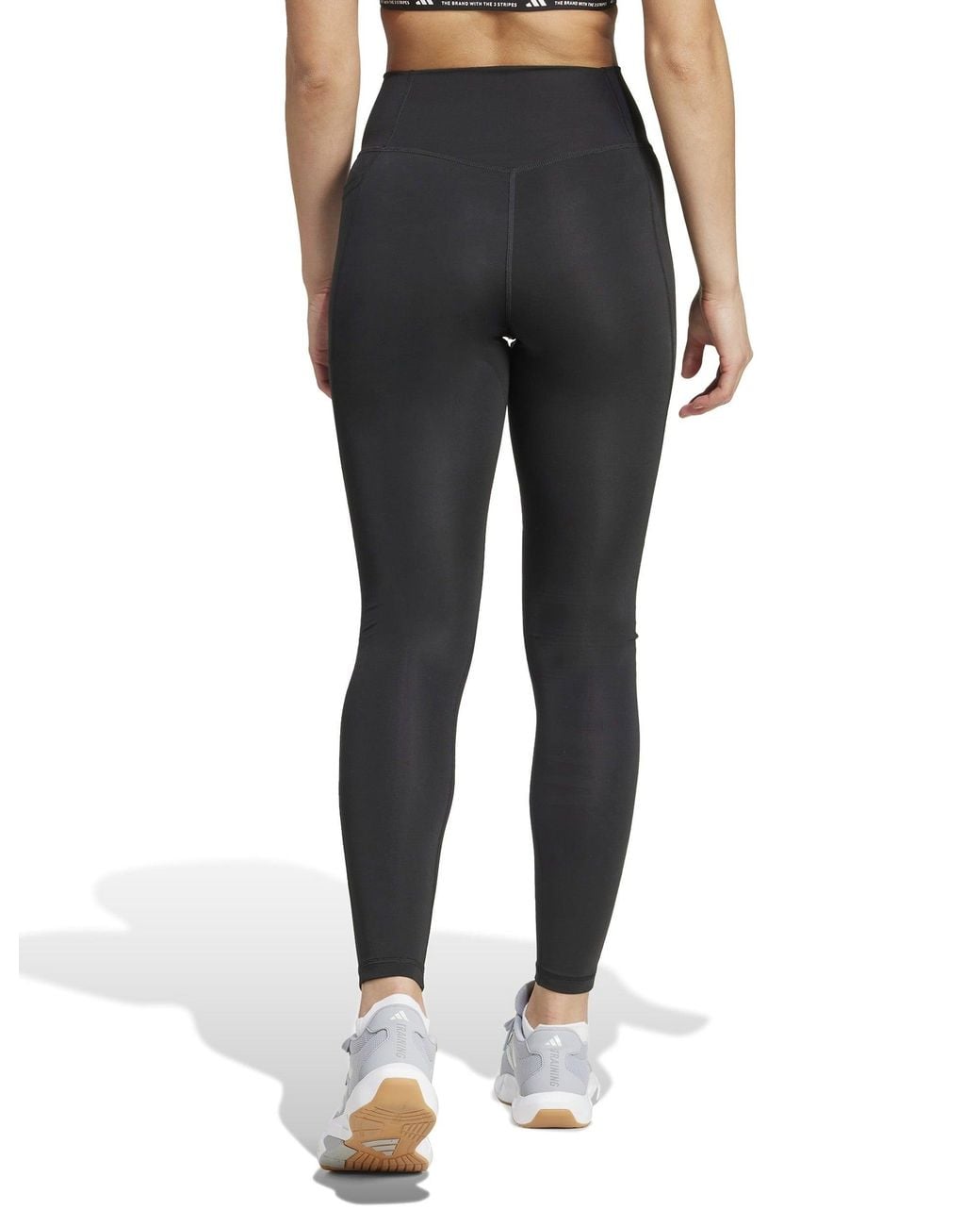 Adidas Black Women's Optime Essentials Stash Pocket Full-length leggings