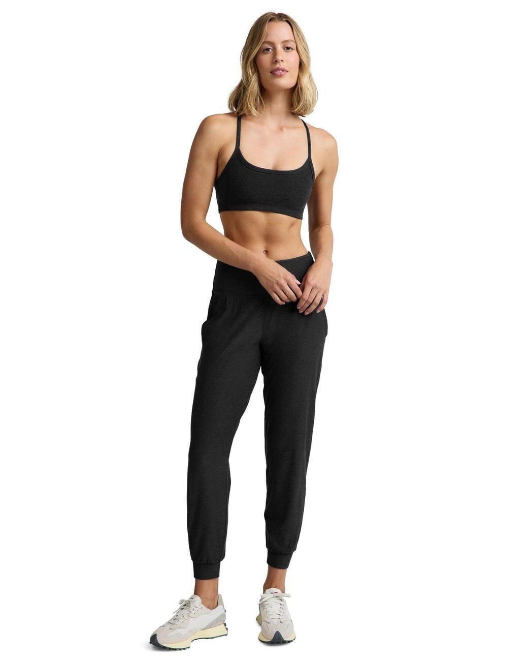 Beyond Yoga Black Women's Midweight Spacedye Midi jogger