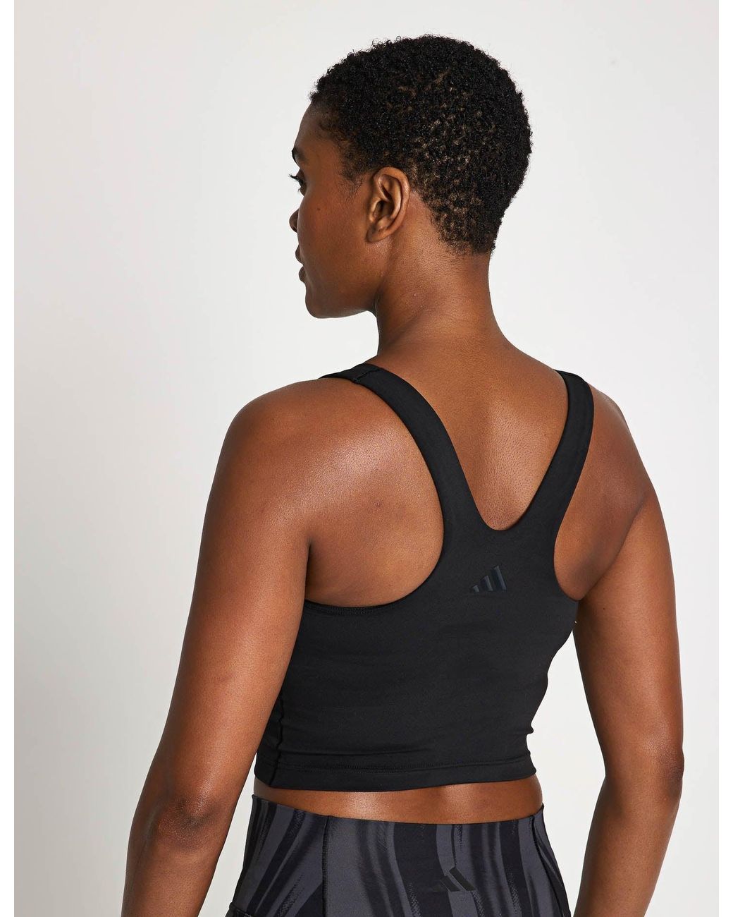 Adidas Black Women's All Me Medium Support Sports Bra Tank Top