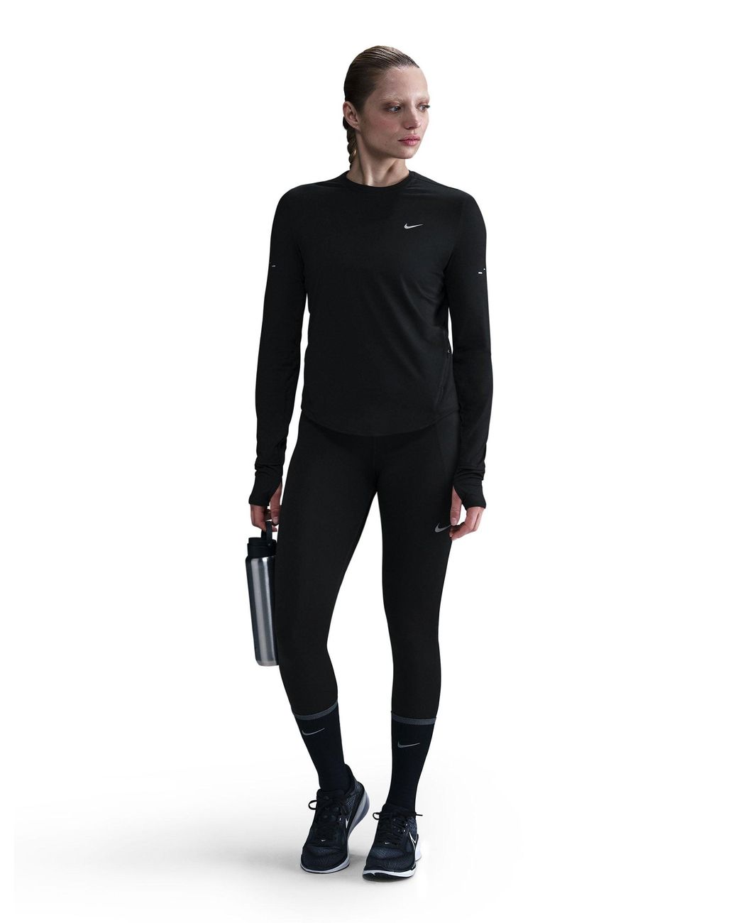 Nike Black Women's Swift Dri-fit Uv Long-sleeve Running Top