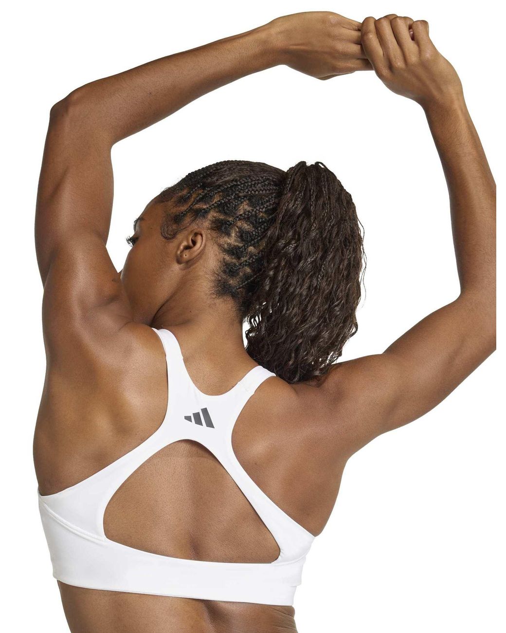 Adidas Blue Women's Optime Workout 3-stripes Medium Support Sports Bra