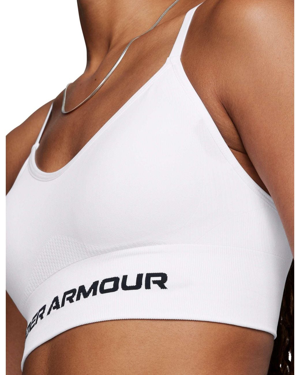 Under Armour White Women's Vanish Seamless Low Light Support Sports Bra