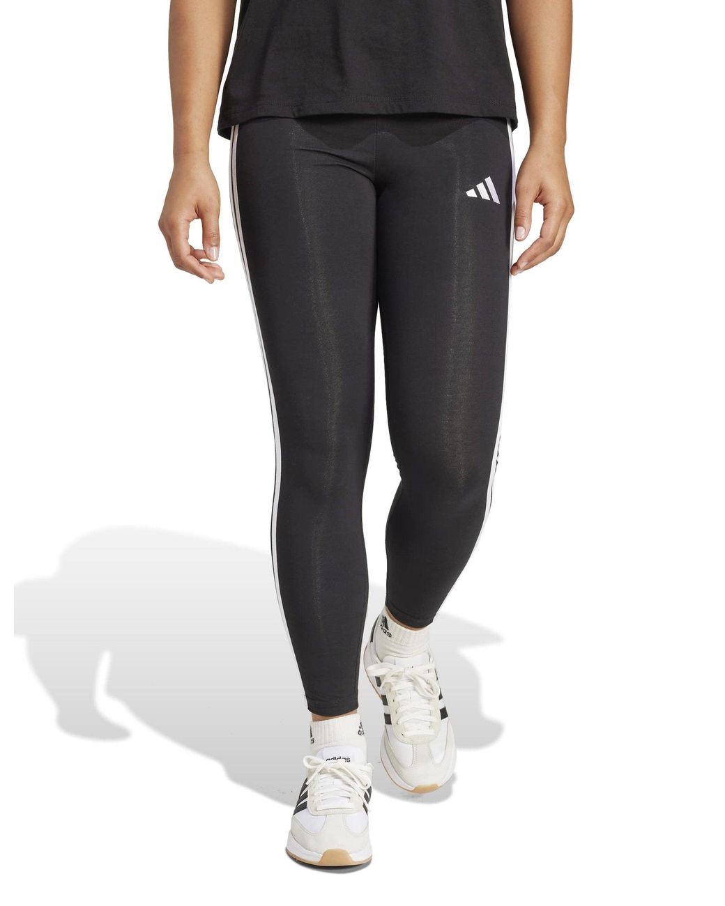 Adidas Black Women's Essentials 3-stripes Cotton leggings