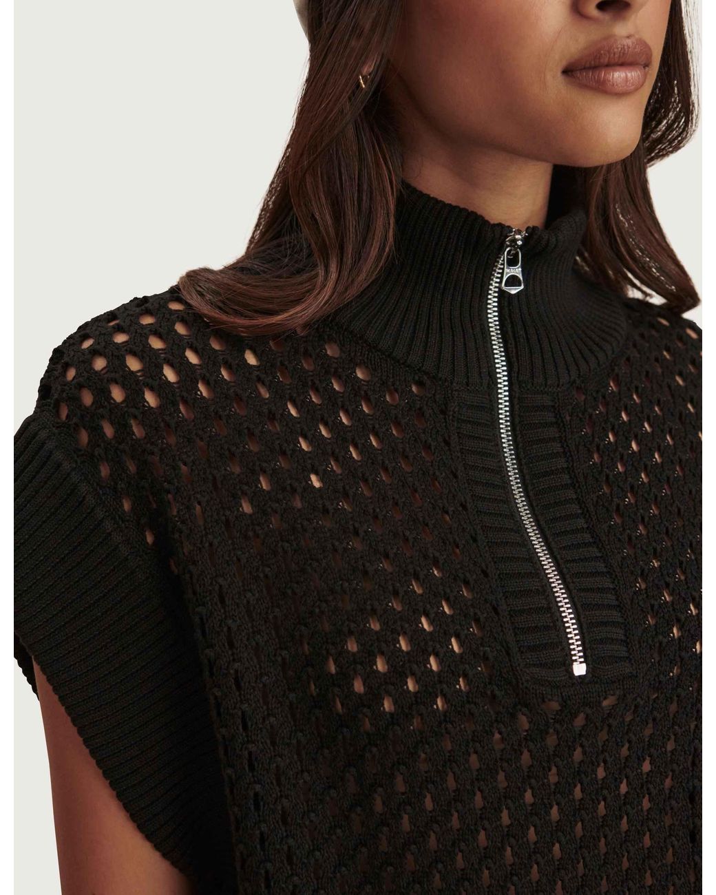 Varley Black Women's Gaines Half-zip Knit