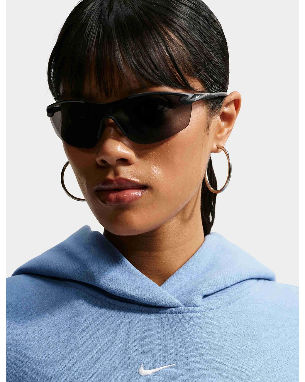 Nike Blue Women's Studio Fleece Oversized Pullover Hoodie