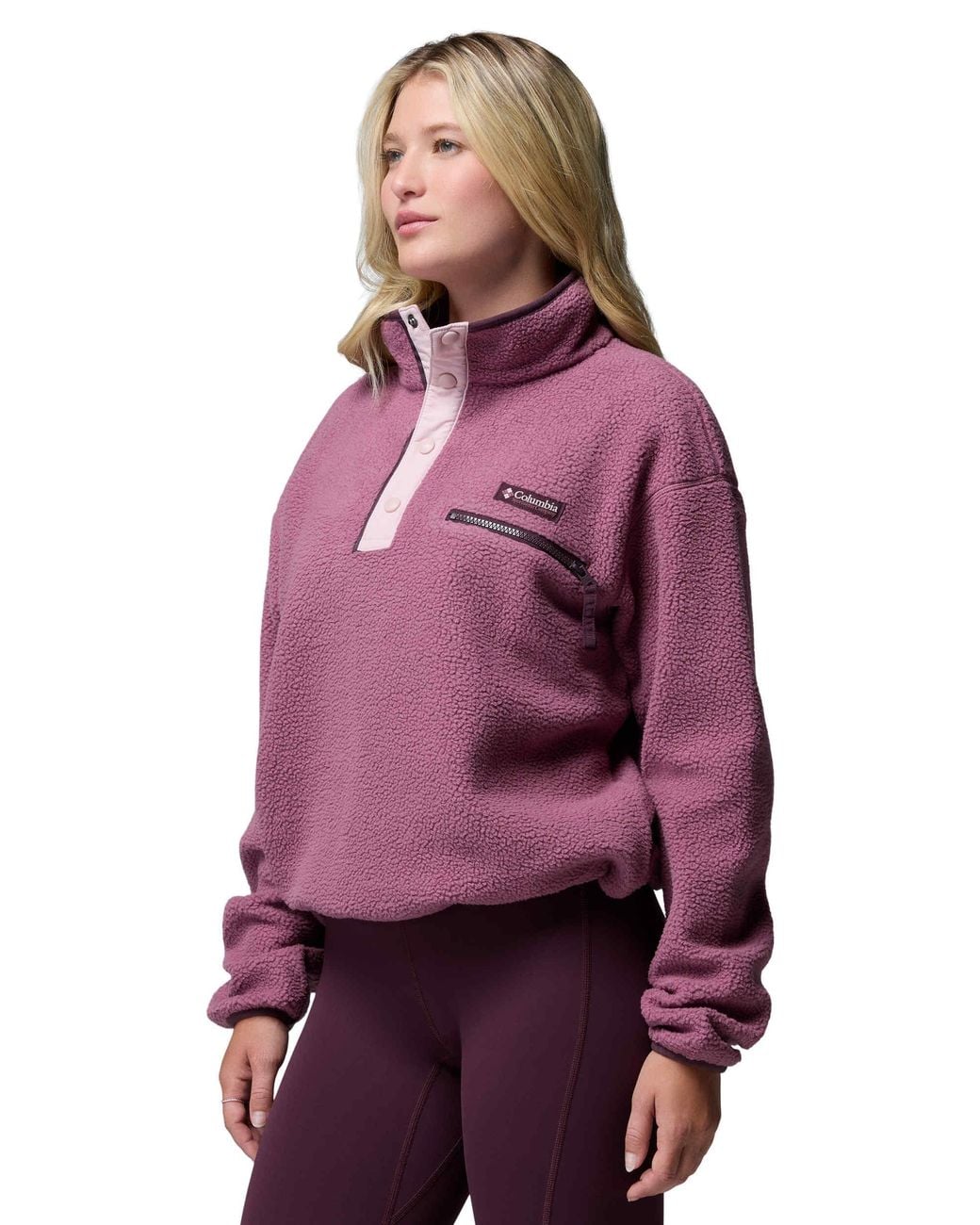 Columbia Purple Women's Helvetia Ii Cropped Sherpa Half Snap Fleece