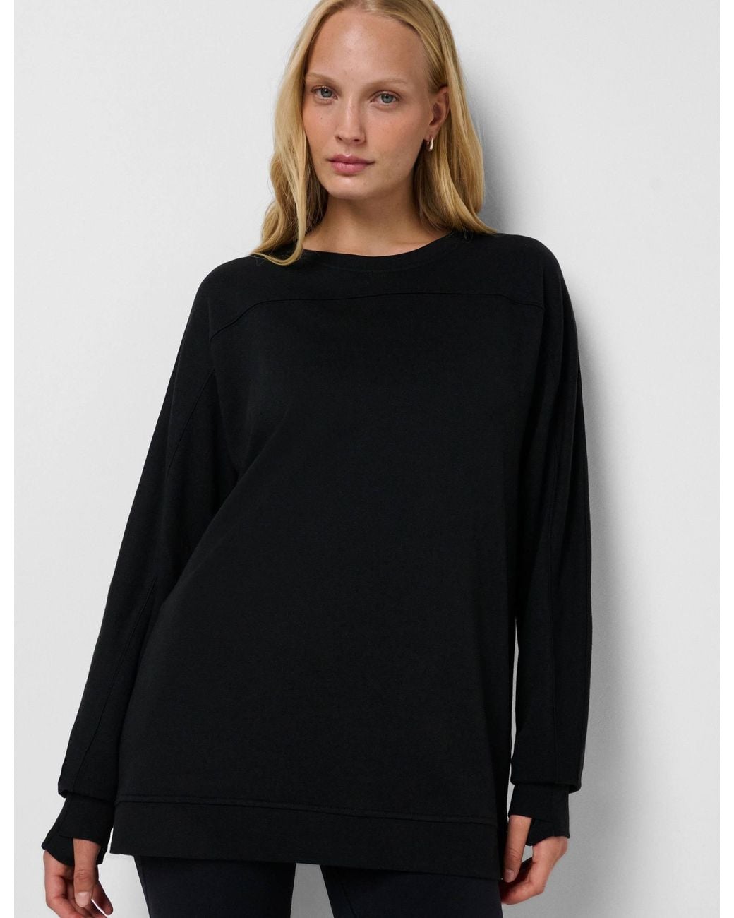Sweaty Betty Black Women's After Class Yoke Longline Sweatshirt