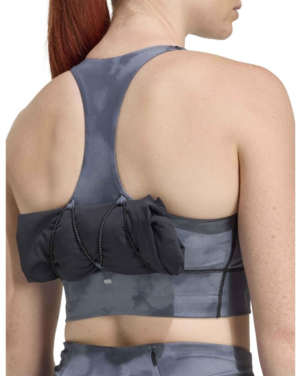 Adidas Blue Women's Adi365 Running Pocket Graphic Medium Support Sports Bra