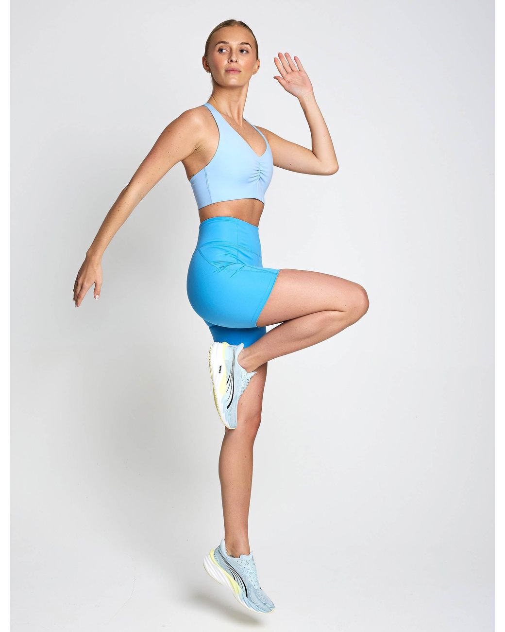 GIRLFRIEND COLLECTIVE Blue Women's High Waisted Run Short