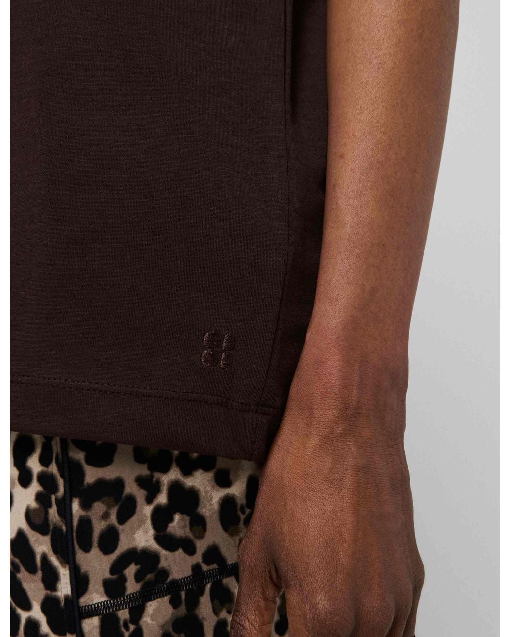 Sweaty Betty Brown Women's Elevated Cotton Longline T-shirt