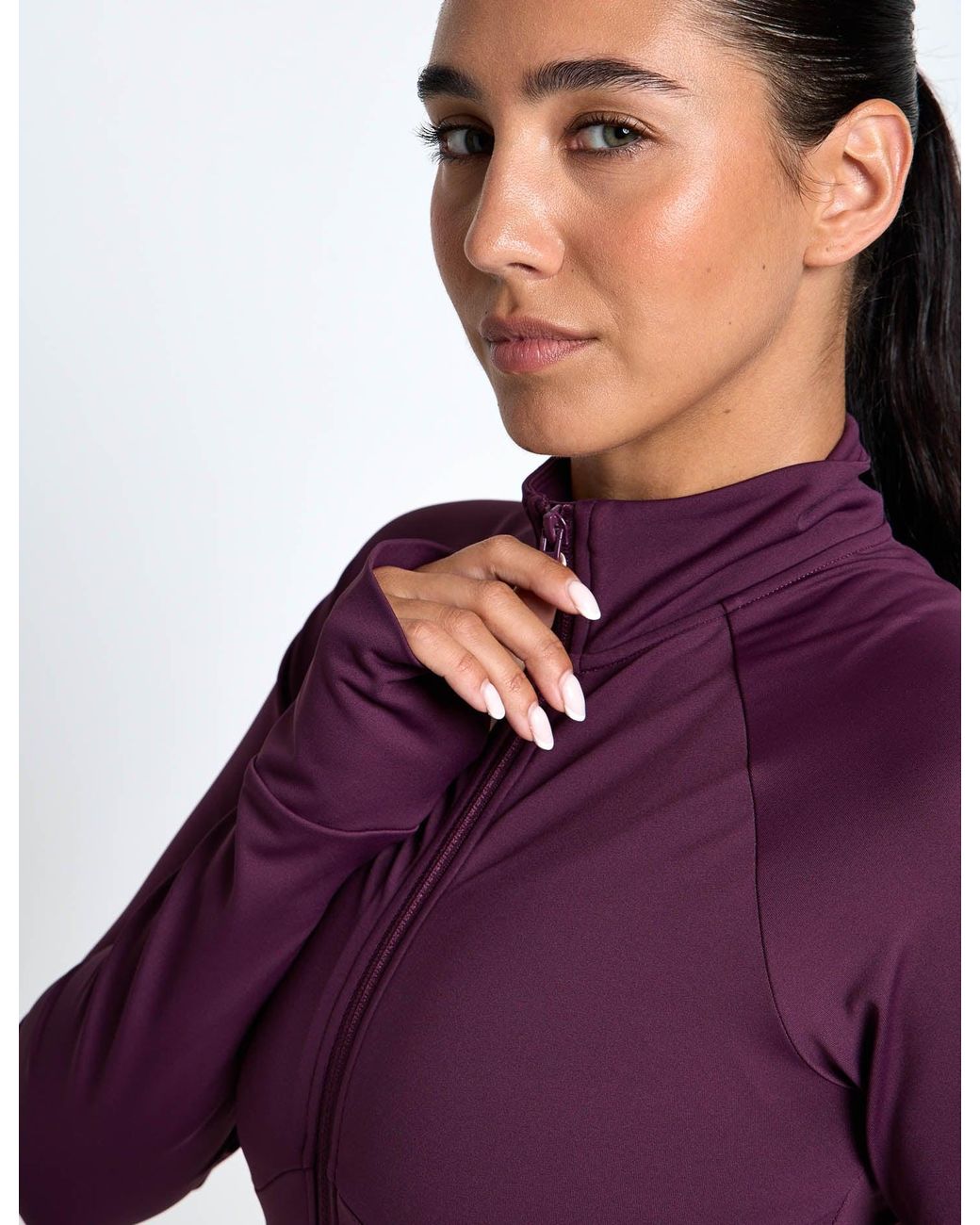 Lilybod Purple Women's Zuri Contoured Zip Thru Top