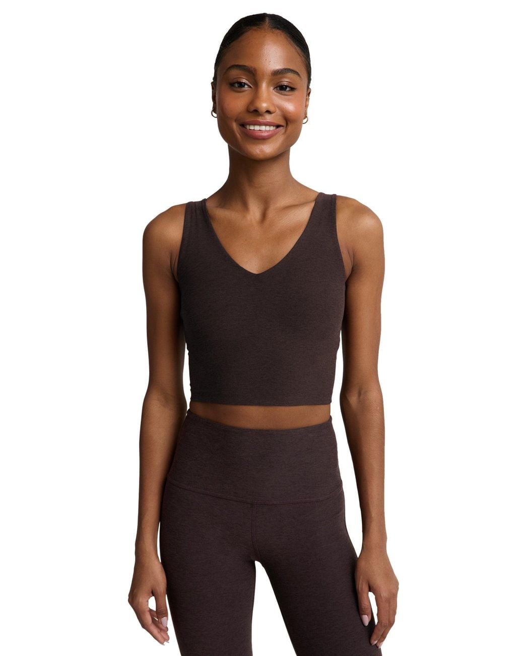 Beyond Yoga Brown Women's Spacedye Good Day Cropped Tank