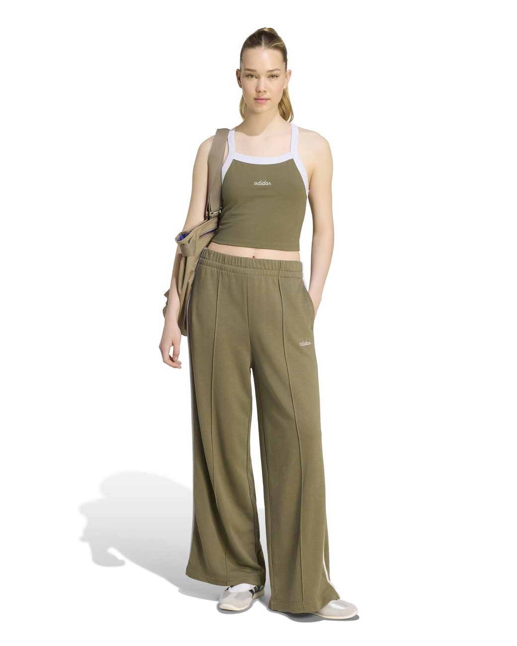 Adidas Green Women's Seasonal Essentials Colorpop joggers With Embroidered Graphic
