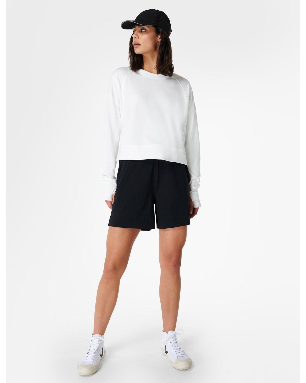 Sweaty Betty White Women's After Class Crop Sweatshirt