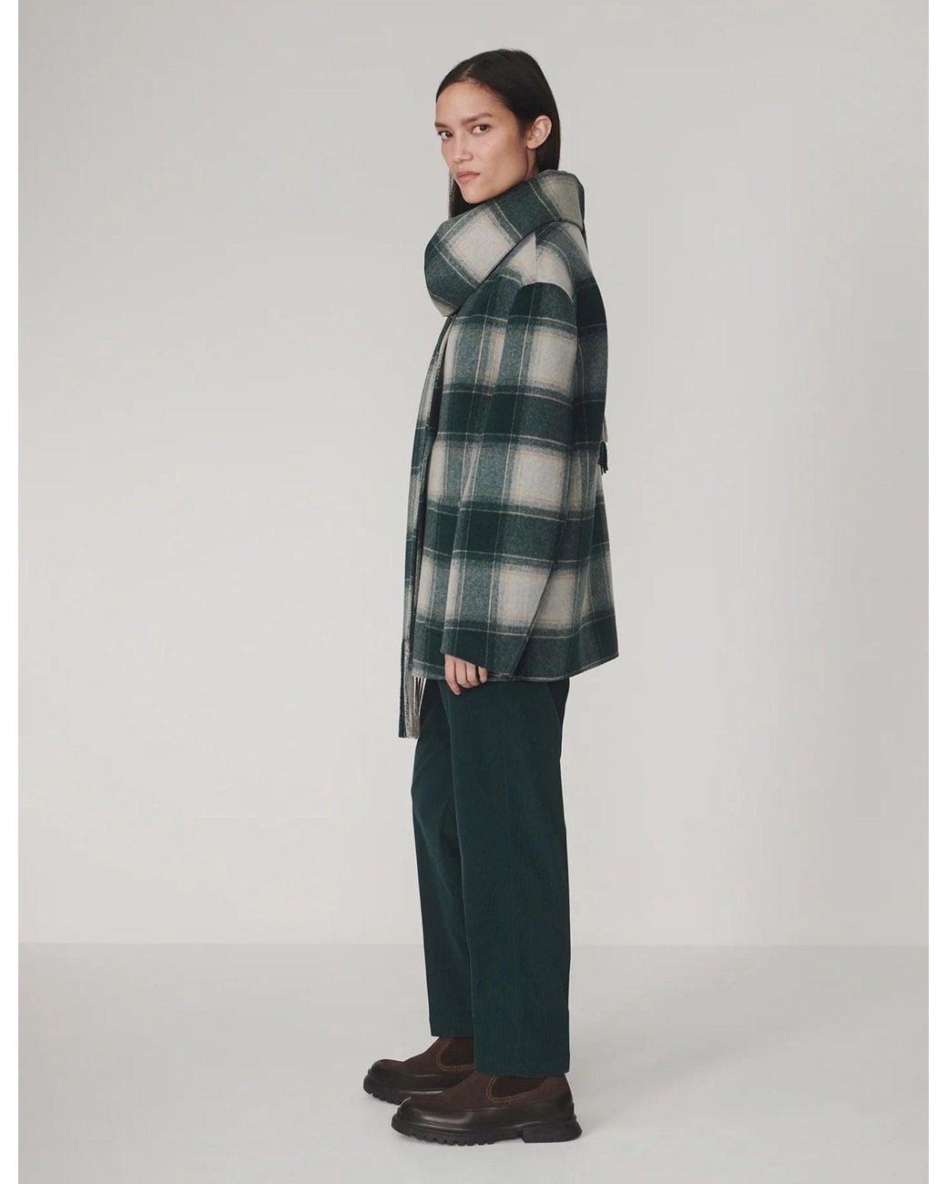 Varley Green Women's Alderton Check Scarf Coat