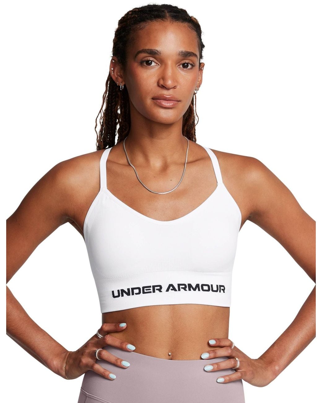 Under Armour White Women's Vanish Seamless Low Light Support Sports Bra