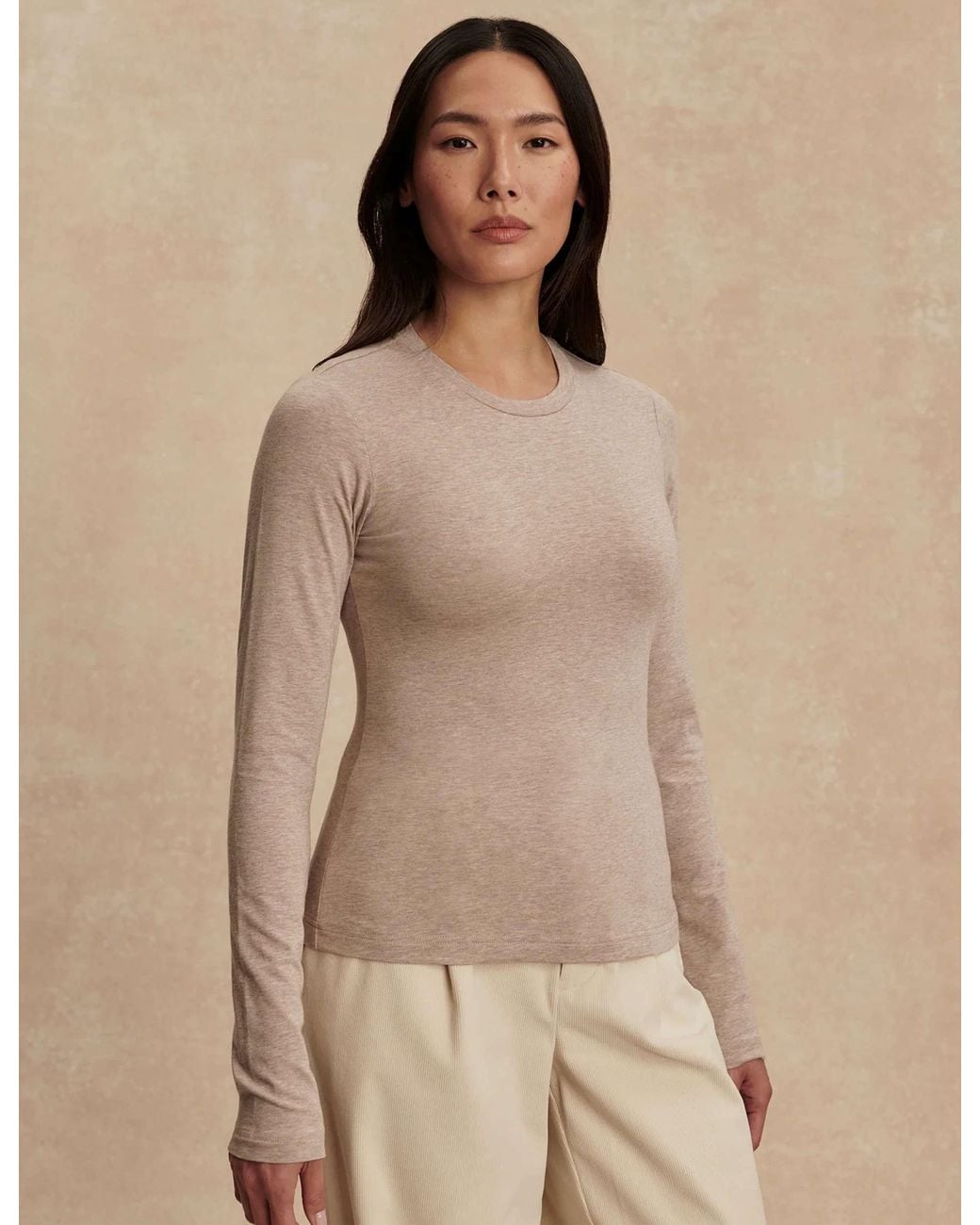 Varley Natural Women's Edna Long Sleeve Fitted Tee