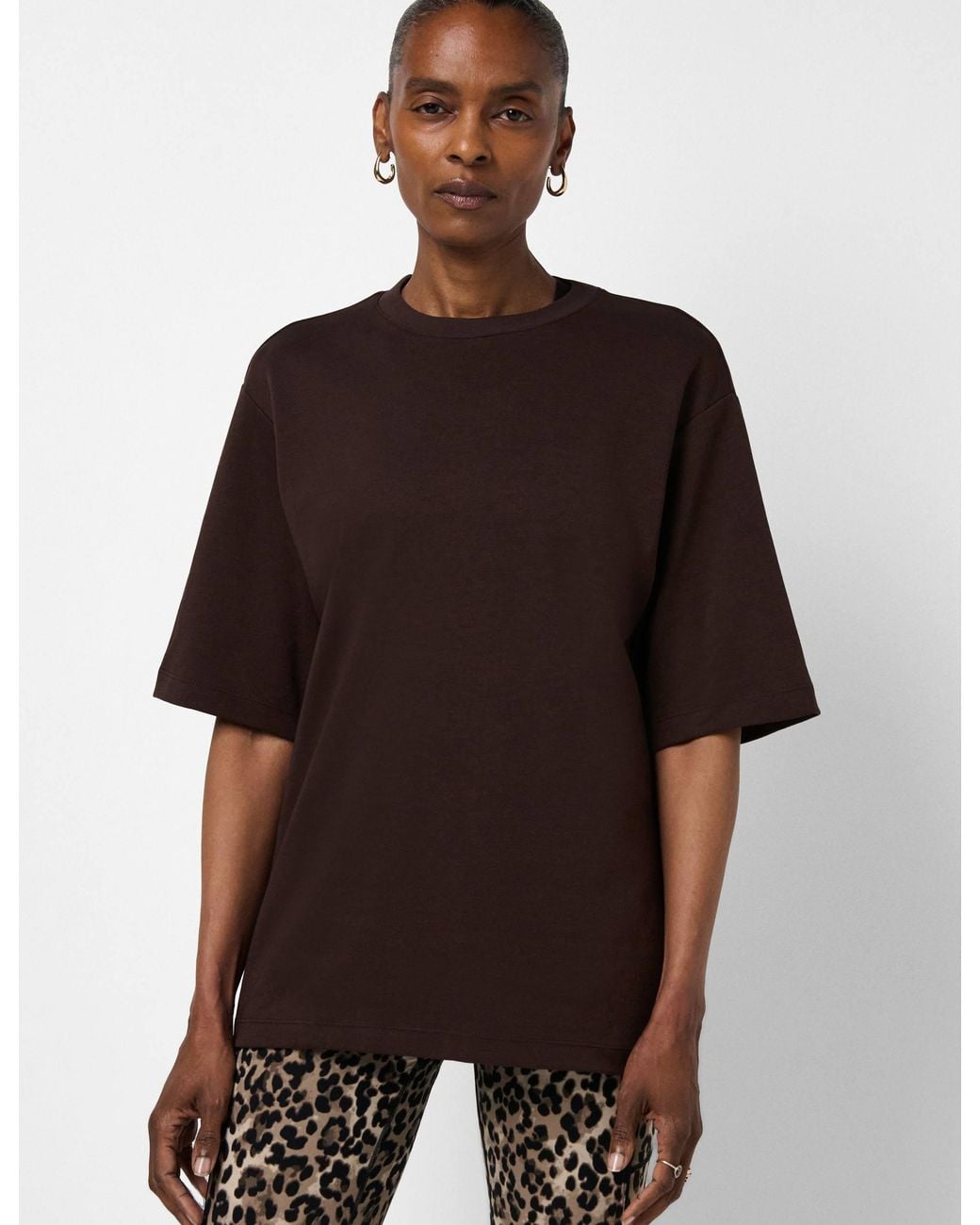 Sweaty Betty Brown Women's Elevated Cotton Longline T-shirt