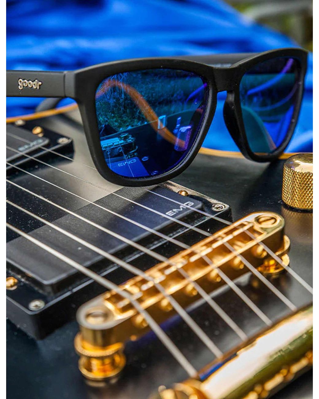 Goodr Blue Sunglasses Women's Mick And Keith's Midnight Ramble