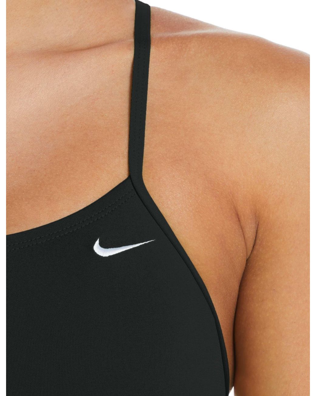 Nike Black Women's Hydrastrong Solid Cutout One-piece
