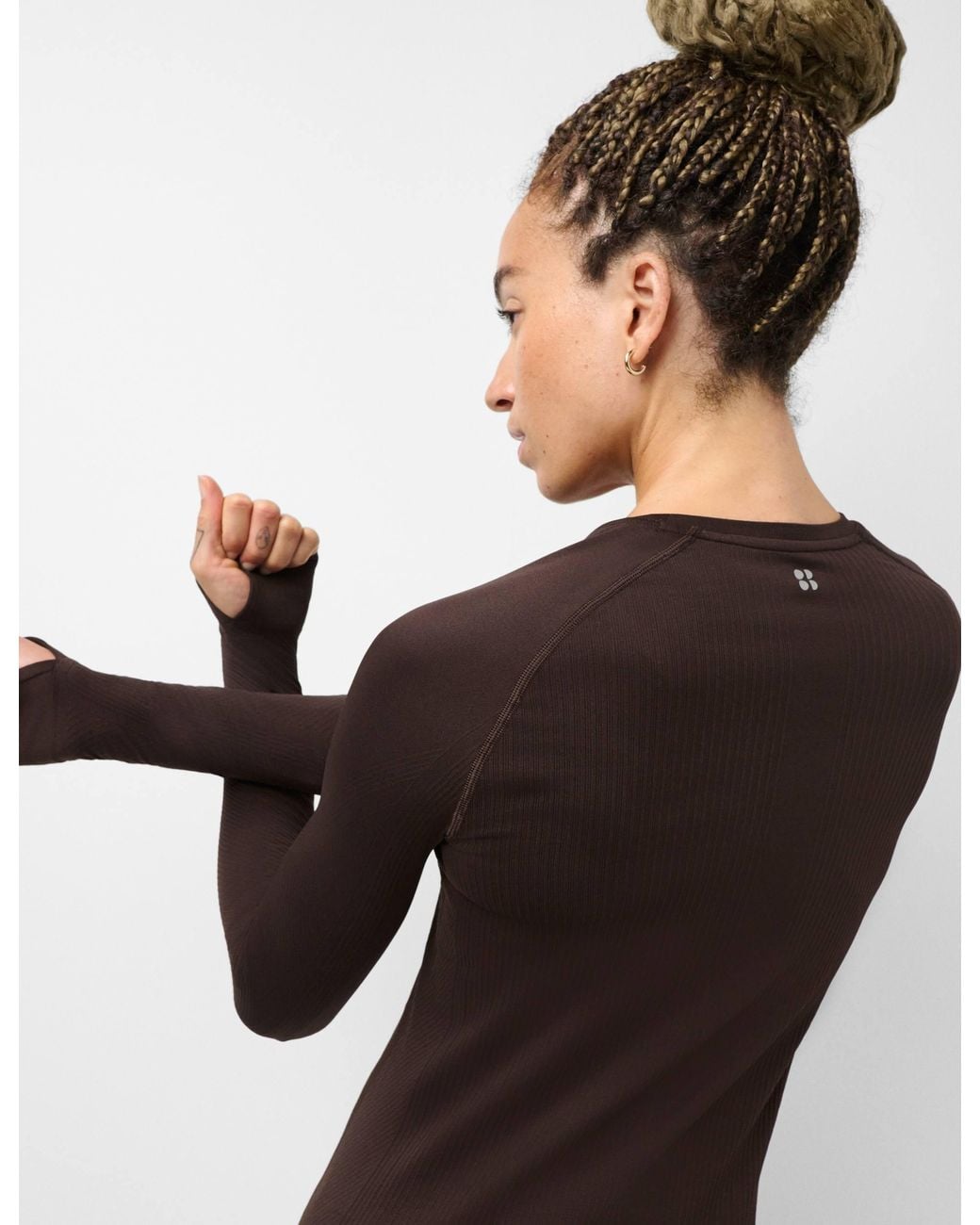 Sweaty Betty Black Women's Seamless Textured Long Sleeve Top