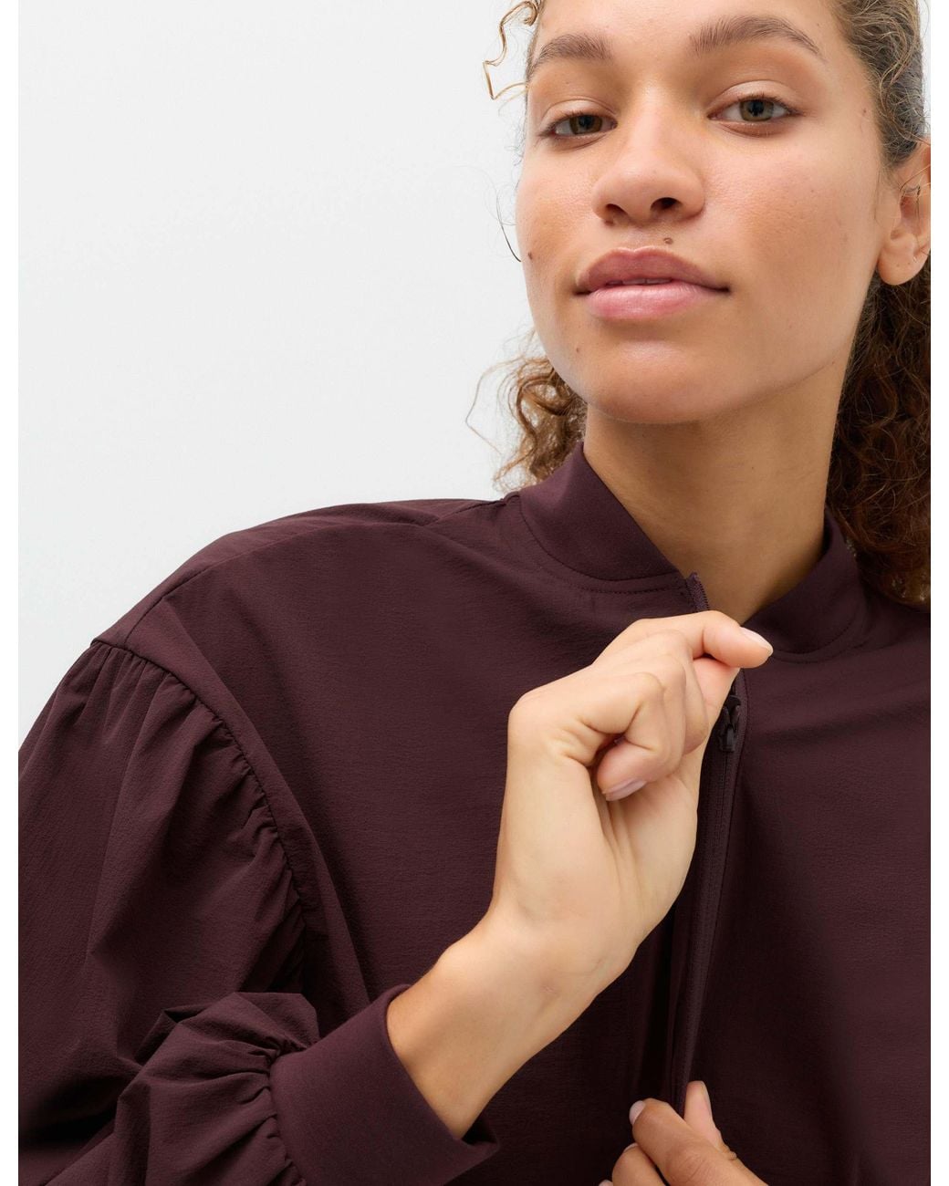 GOODMOVE Purple Women's Woven Stormwear Bomber Jacket With Stretch