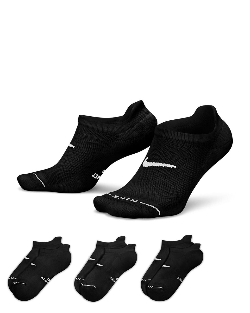 Nike Black Women's Everyday Elevated No-show Socks (3 Pairs)