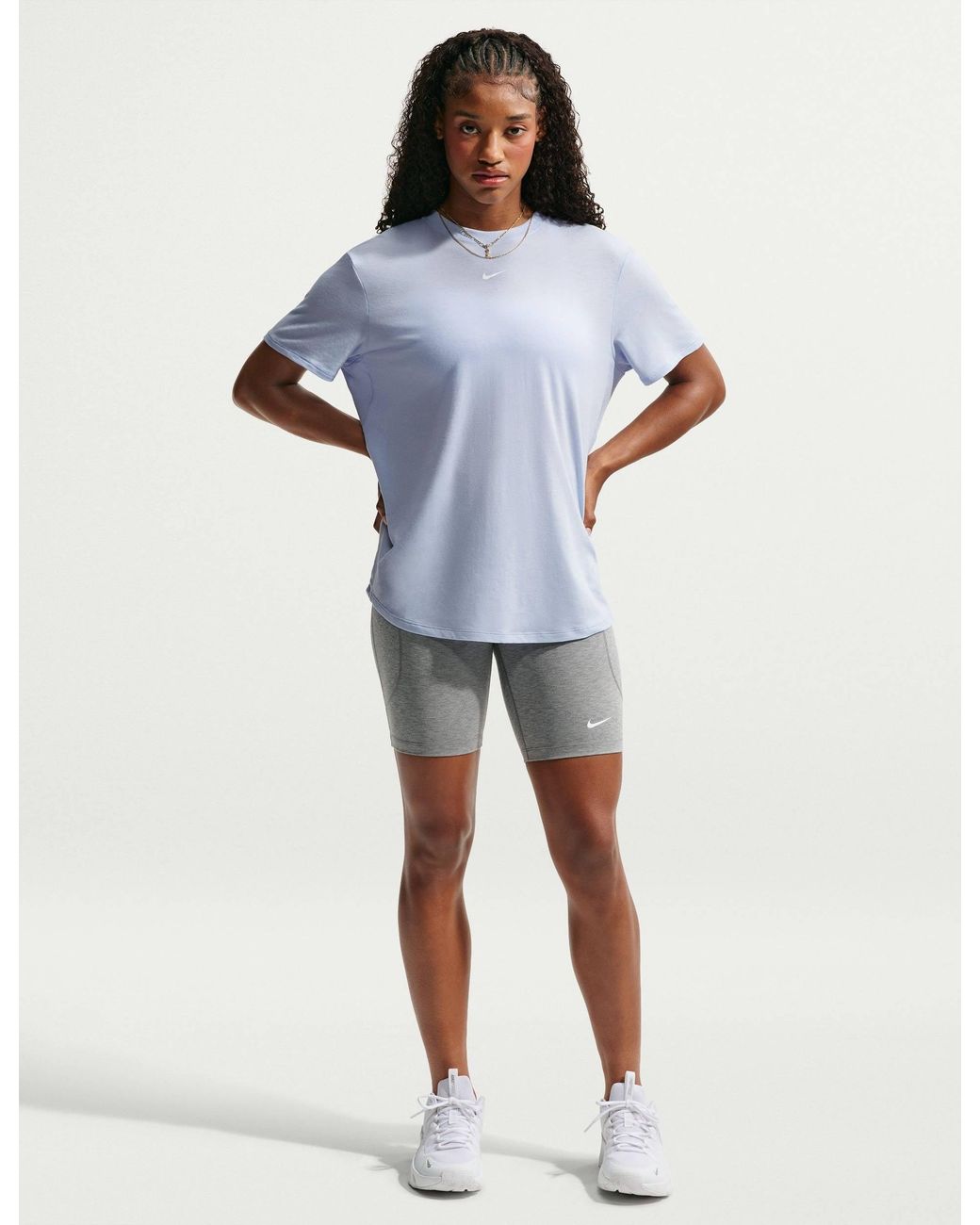 Nike Blue Women's One Relaxed Dri-fit Short-sleeve Top