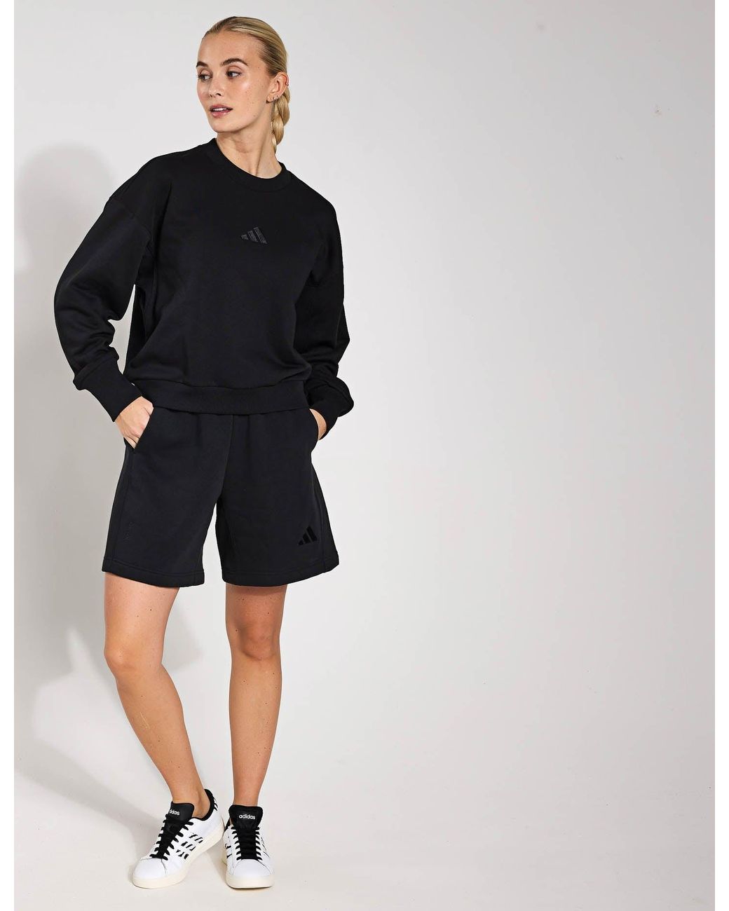 Adidas Black Women's All Szn Fleece Loose Sweatshirt