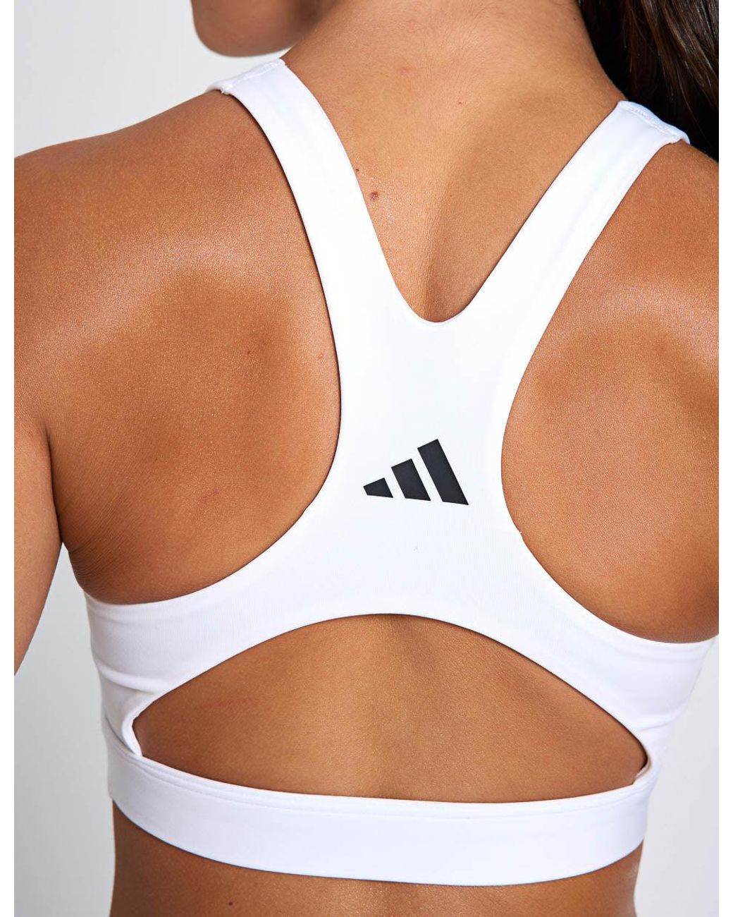 Adidas White Women's Optime Essentials Workout High Support Sports Bra
