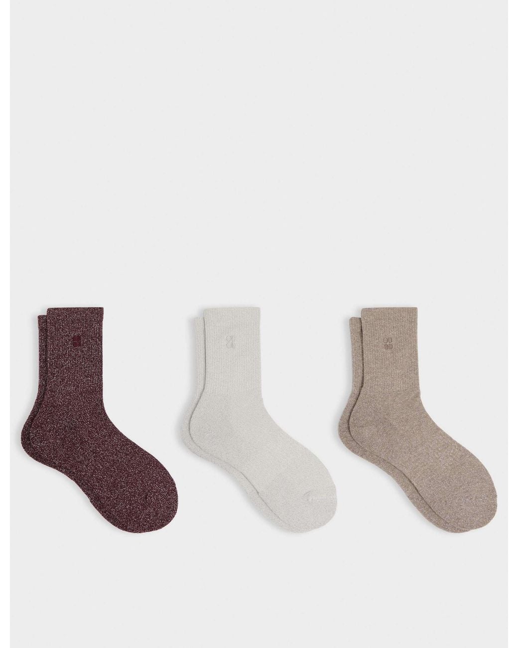 Sweaty Betty White Women's Lurex Crew Socks 3 Pack