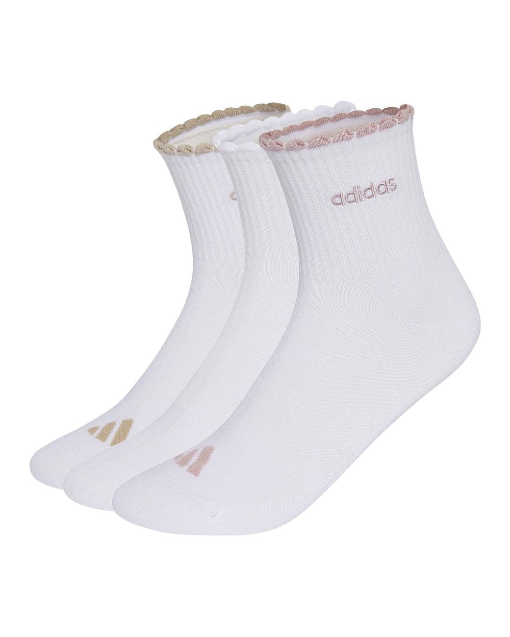 Adidas White Women's Quarter Sock 3 Pair Pack