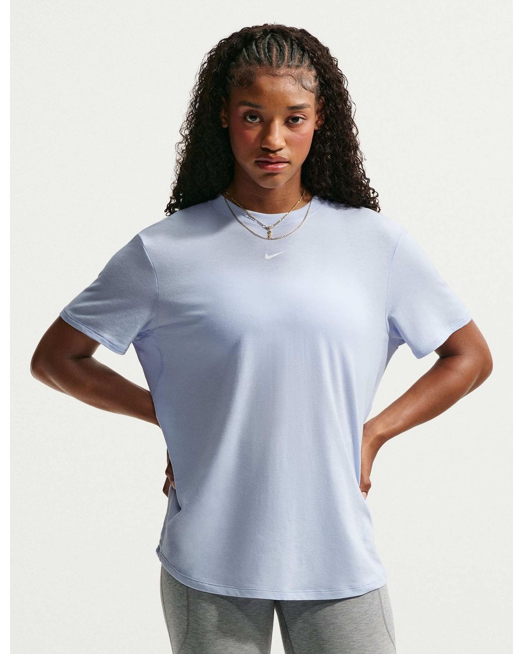 Nike Blue Women's One Relaxed Dri-fit Short-sleeve Top