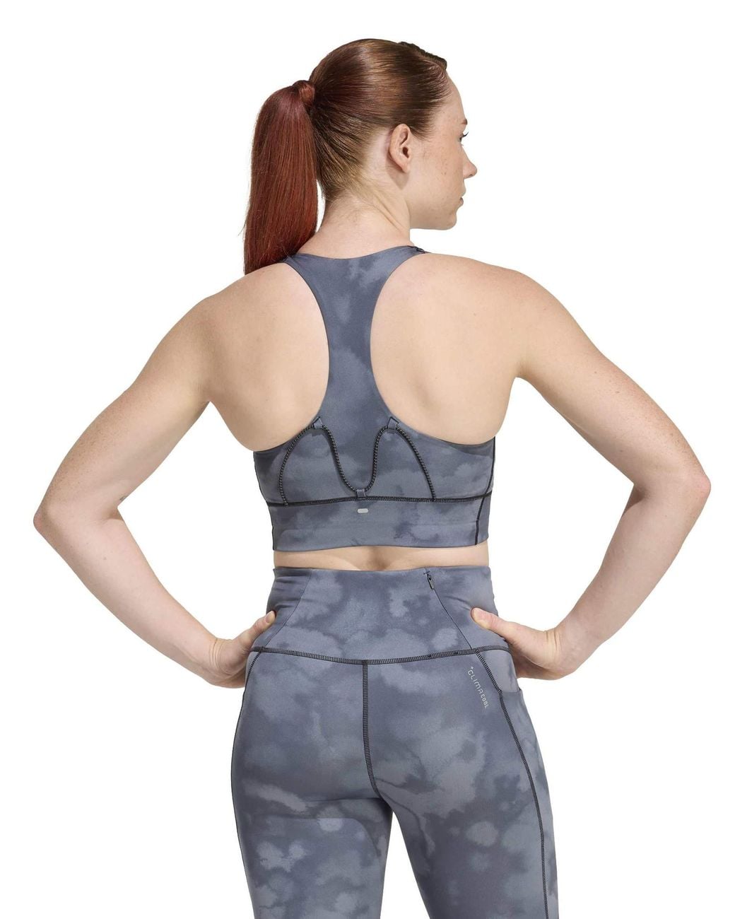 Adidas Blue Women's Adi365 Running Pocket Graphic Medium Support Sports Bra