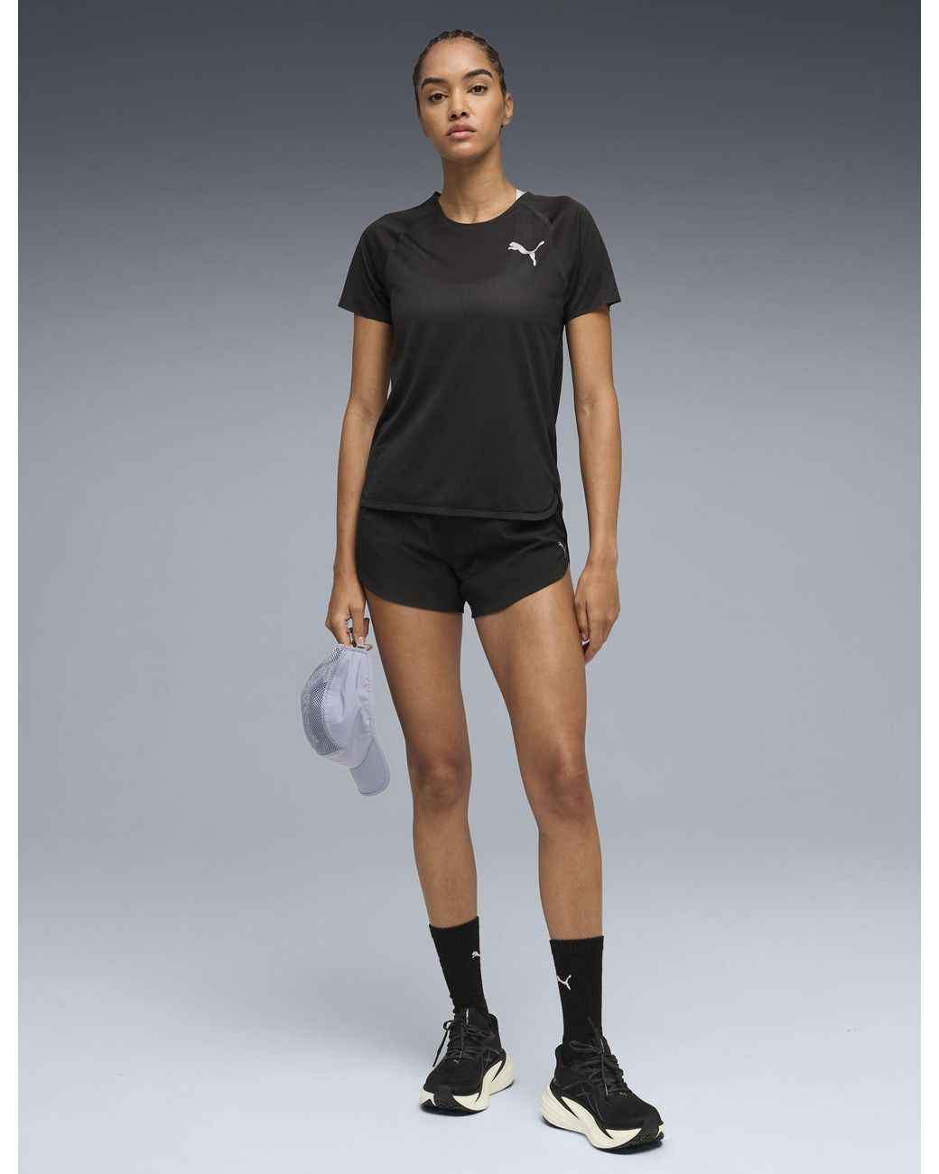 PUMA Black Women's Dreamrun Drycell Running 3" Shorts