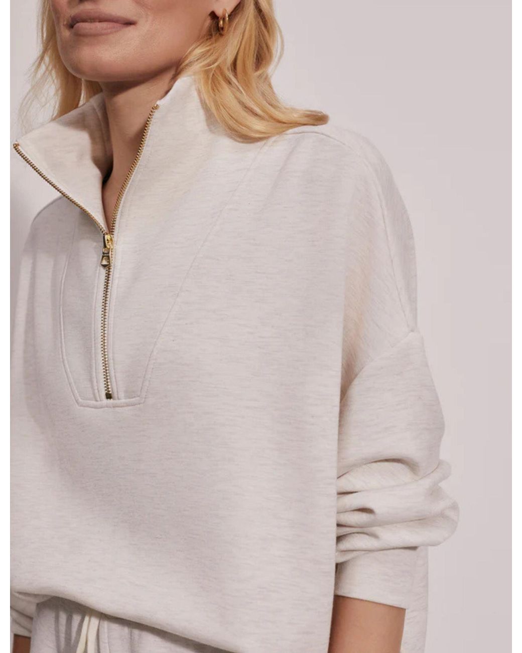 Varley White Women's Hawley Half Zip Sweat