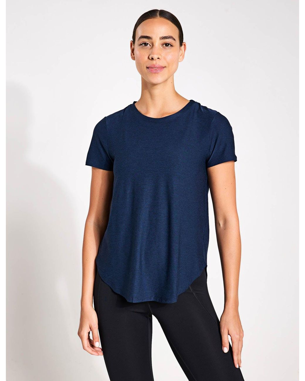 Beyond Yoga Blue Women's Featherweight On The Down Low Tee