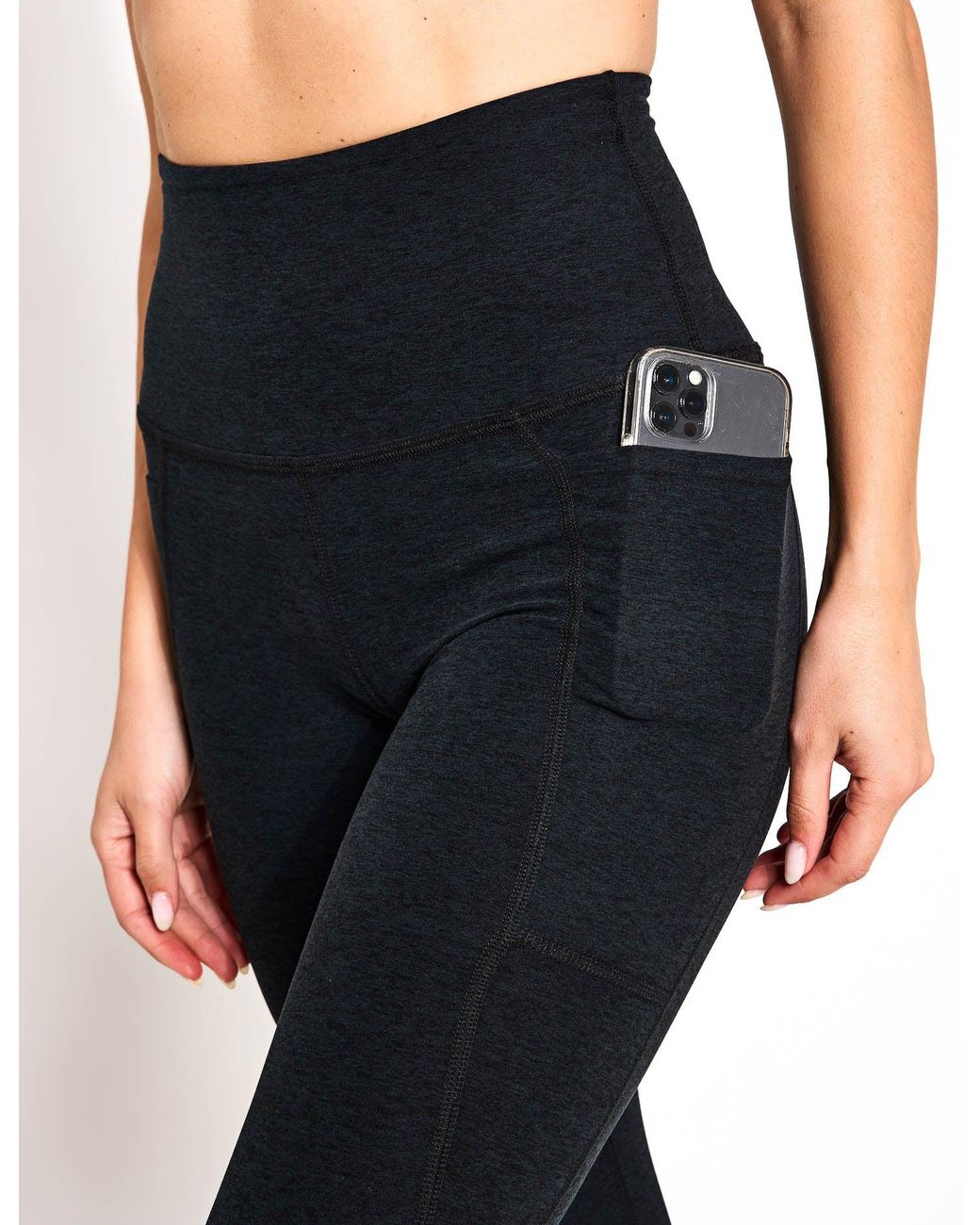Beyond Yoga Black Spacedye Out Of Pocket High Waisted Midi Legging