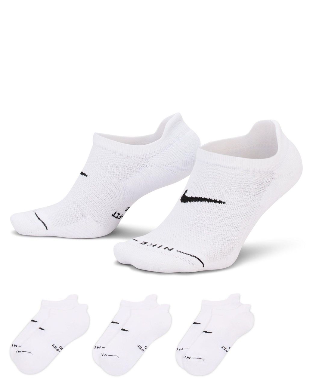 Nike White Women's Everyday Elevated No-show Socks (3 Pairs)