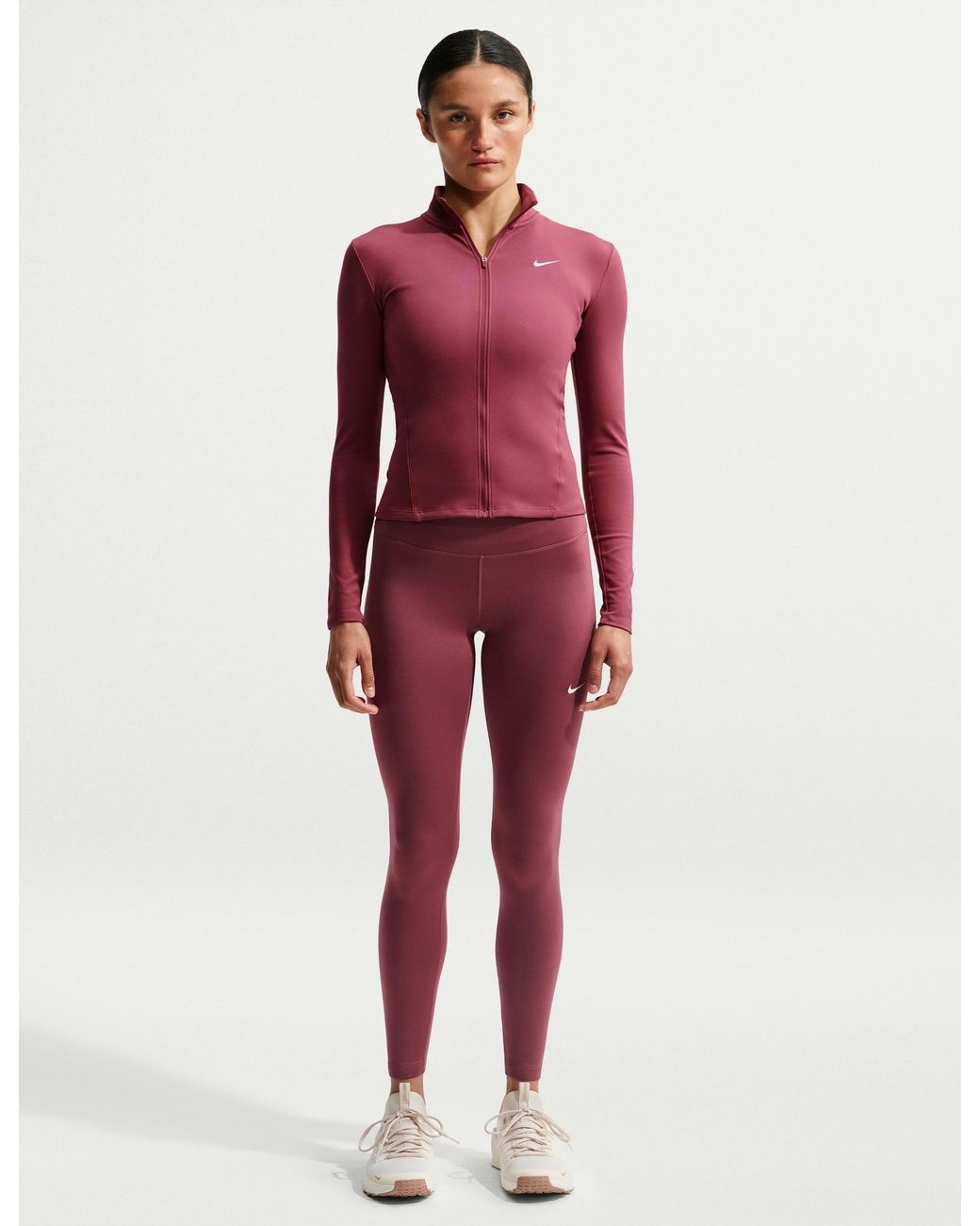 Nike Red Women's One Fitted Dri-fit Full-zip Jacket