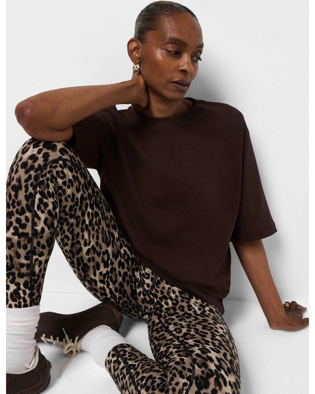 Sweaty Betty Brown Women's Elevated Cotton Longline T-shirt