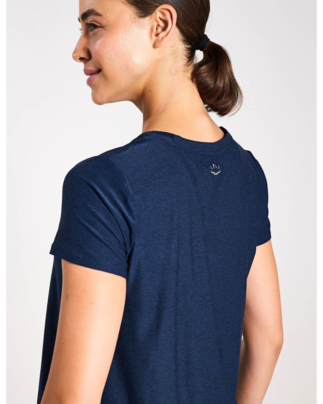 Beyond Yoga Blue Women's Featherweight On The Down Low Tee