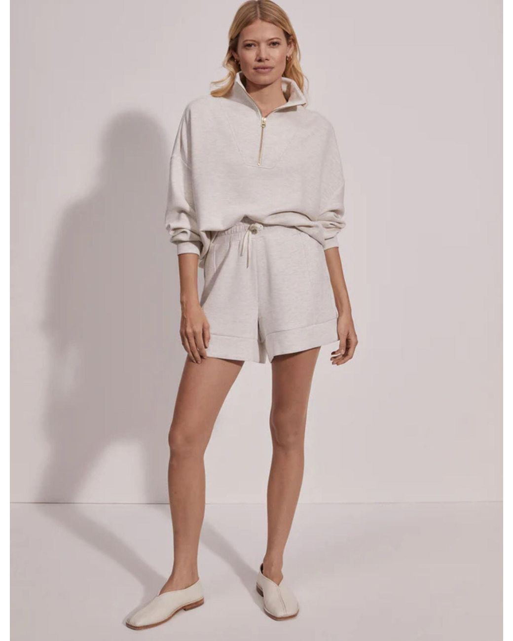 Varley White Women's Hawley Half Zip Sweat