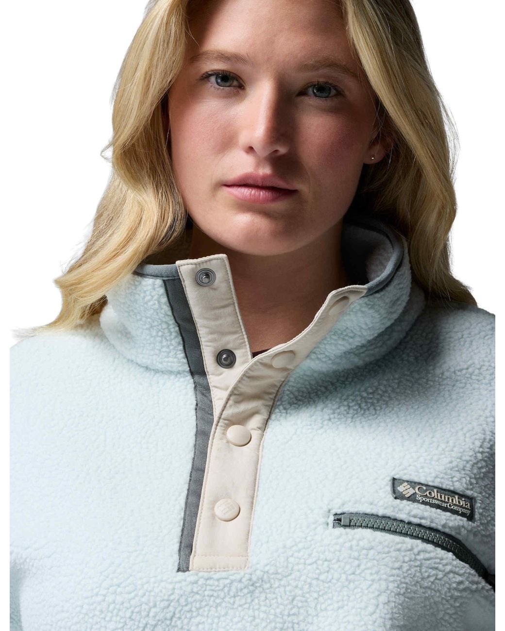 Columbia Blue Women's Helvetia Ii Cropped Sherpa Half Snap Fleece