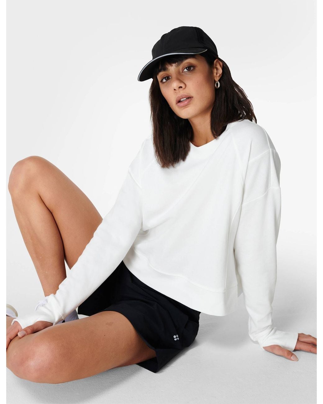 Sweaty Betty White Women's After Class Crop Sweatshirt