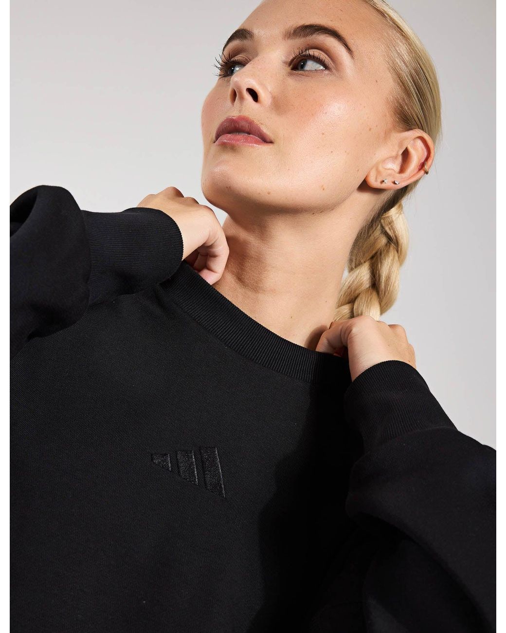 Adidas Black Women's All Szn Fleece Loose Sweatshirt