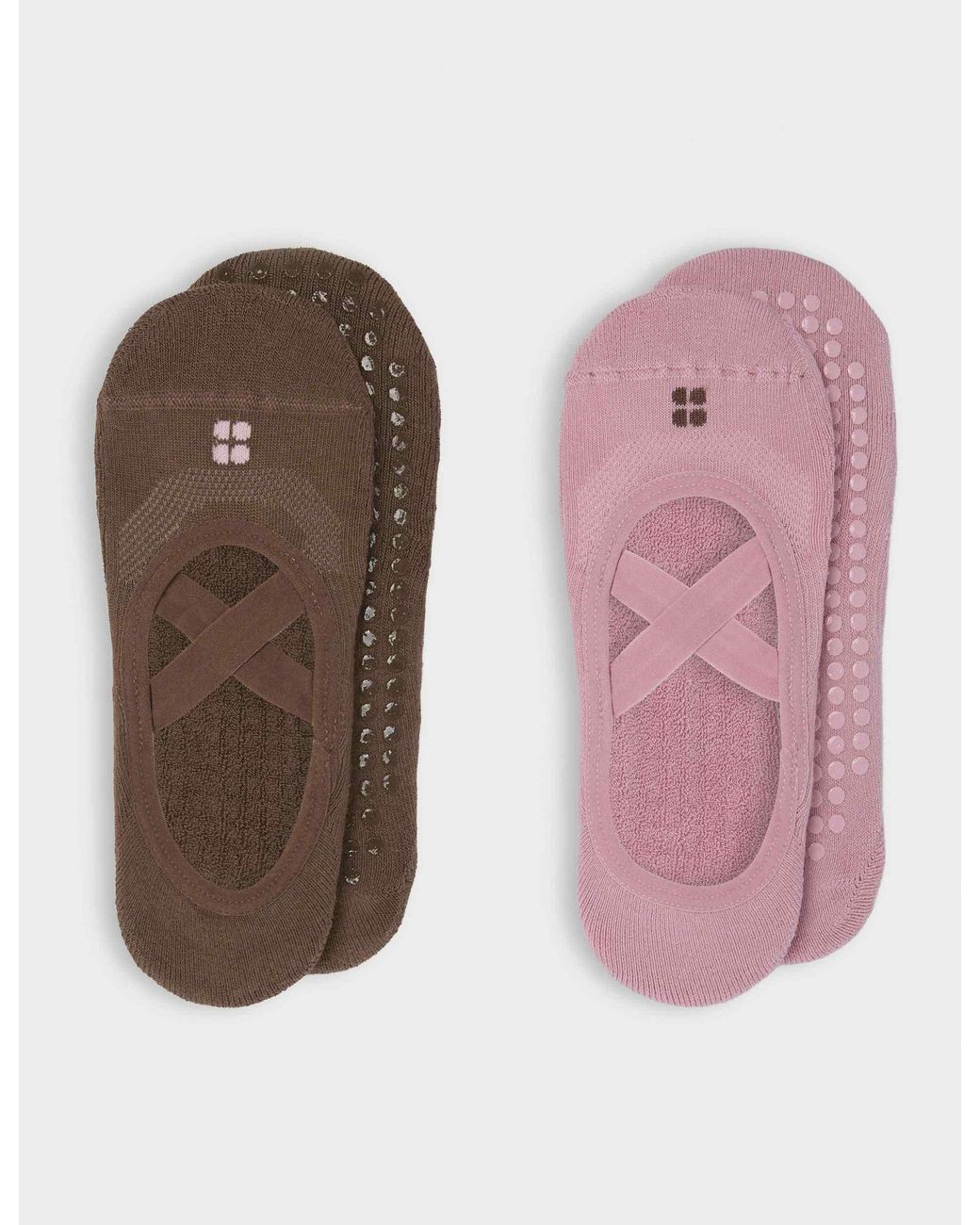 Sweaty Betty Brown Women's Ballet Gripper Socks 2 Pack