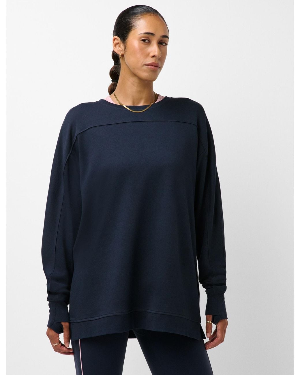 Sweaty Betty Blue Women's After Class Yoke Longline Sweatshirt
