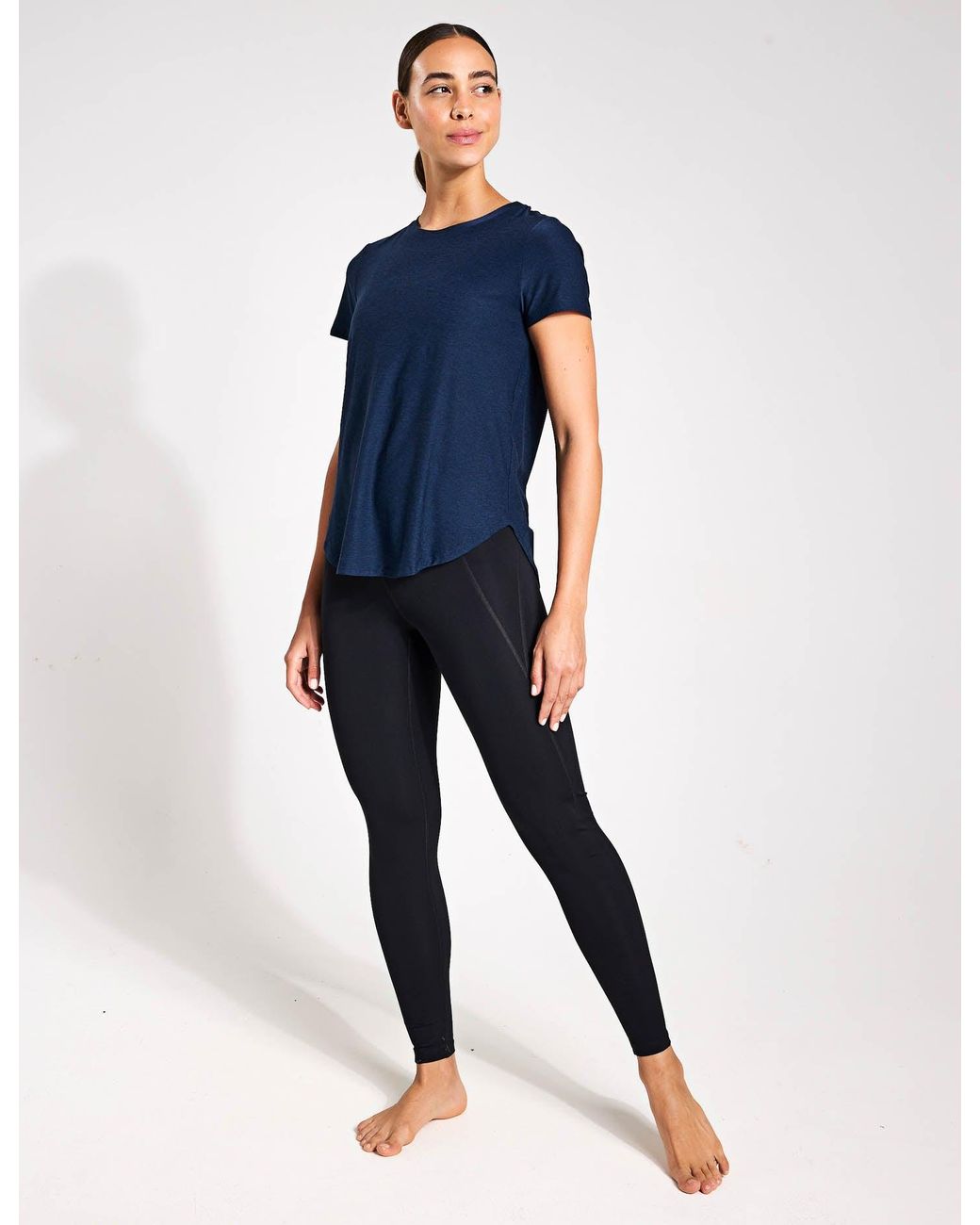 Beyond Yoga Blue Women's Featherweight On The Down Low Tee