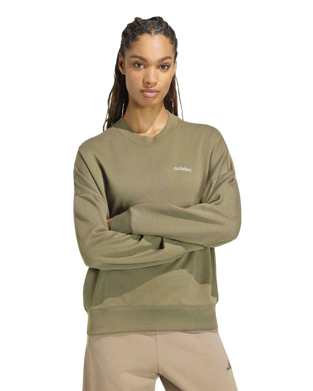Adidas Green Women's Seasonal Essentials Colorpop Sweatshirt